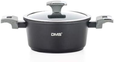 Набір посуду Induktion DMS® TSM4010 (10 предметів) з мармуровим покриттям, нержавіюча сталь, сумісний з індукцією, чорний