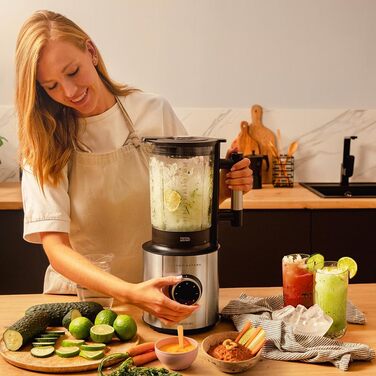 Cecotec Stand Mixer Grand Katana 2700MAX Total Destroy Screen B. Maximum Power 2700W, Digital Display, 8-Blade Knife with Black Titanium Coating, 1.8L Glass Jug