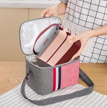 Ланчбокс Brotdose на 3 секції, 2200 мл, з посудом, без BPA, для дорослих, мікрохвильова піч, бежевий