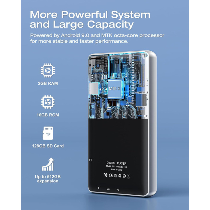 MP3 плеєр 144GB з Bluetooth та Wi-Fi, 4.02