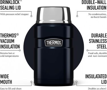 Термос ізольований, 710 мл, нержавіюча сталь, колір Midnight Blue (синій)