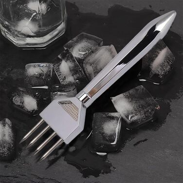 Stainless steel ice pick, 21.6 cm length, three tines, ice crusher for kitchen, bar, and restaurant
