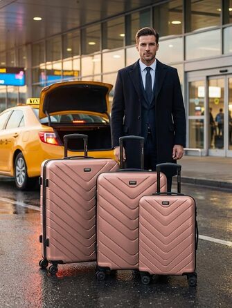 Набір валіз REDOLZ 3 шт. | Чохол ABS, TSA-замок, 4 колеса | Розміри S/M/L (Для жінок/чоловіків)