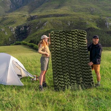 Килимок для кемпінгу Naturehike, Ultraleichte, Надувний, з інтегрованим насосом, для велосипедних походів та наметів, односпальний (з надувним мішком для зберігання, двоспальний)