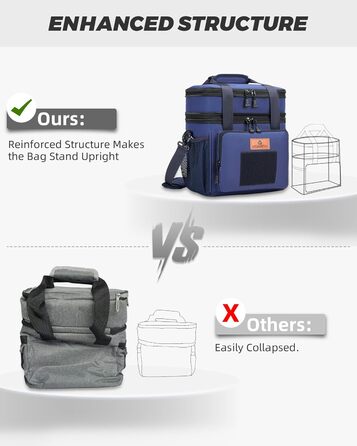 Тактична ланч-торба HSHRISH: велика ізольована сумка-холодильник для чоловіків та дорослих, водонепроникна, з 15L об'ємом, чорно-камуфляжний колір