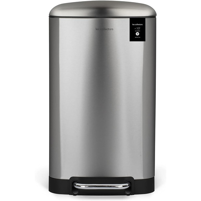 Відро для сміття Les Collecteurs Küchen N°712, 30 л, нержавіюча сталь, знімний внутрішній відро, дизайн, міцне, тихий закриття кришки
