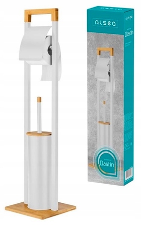 Набір для ванної кімнати DASTIN: тримач для йоржика та тримач для туалетного паперу, білий матовий