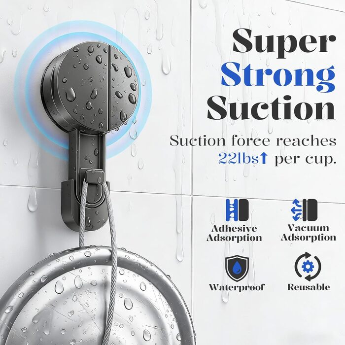 Поличка для душу ONXE на присоску, без свердління, кутова, з гачками, з нержавіючої сталі, водонепроникна, з алюмінію, для зберігання у ванній кімнаті