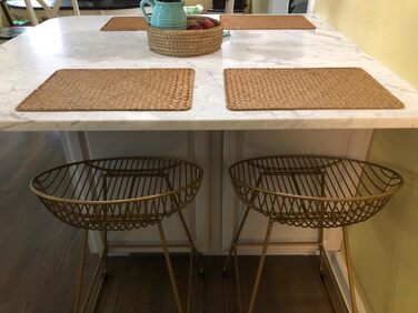 Set of 6, Rectangular Placemats made of Natural Seagrass, 43 x 30 cm, Woven Rattan Placemats for the Dining Table