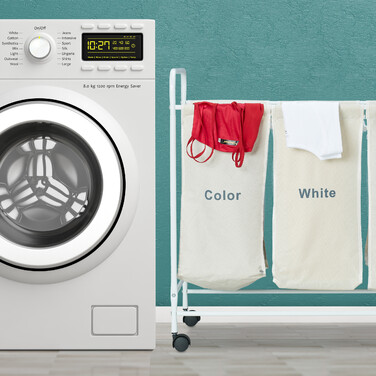 Relaxdays 3-Piece Laundry Sorter with Wheels