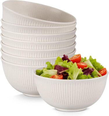 Набір мисок для мюслі та супу, 8 шт, 655 мл. Миски для десертів, супів, мюслі, рамену, локшини. Безпечні для мікрохвильової печі та посудомийної машини.