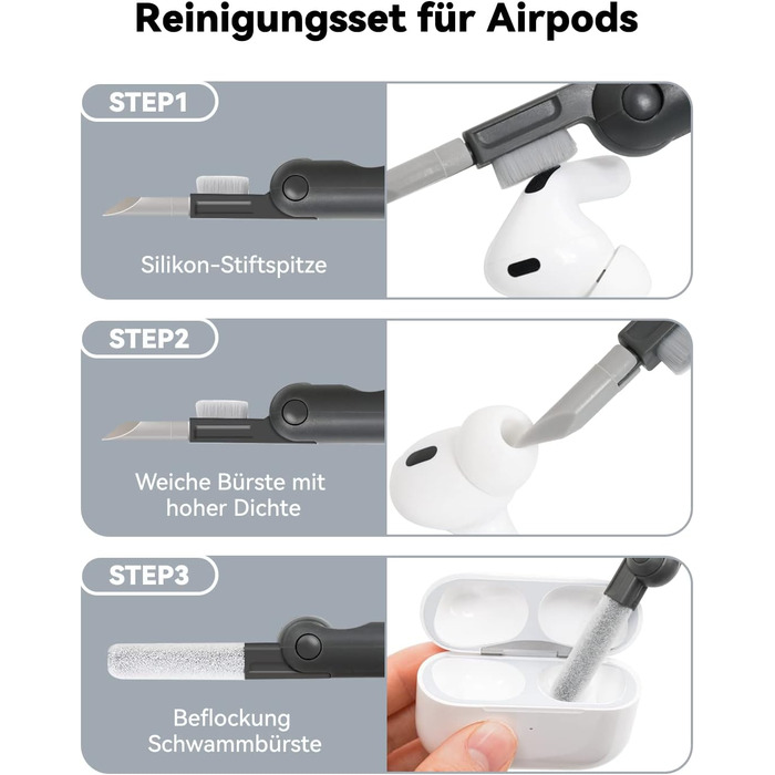 Набір для чищення 7 в 1: клавіатура, екран, AirPods Pro, ноутбук, телефон, монітор, камера