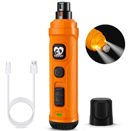 Електричний точило для собак та котів Casfuy з LED-підсвіткою, 2 швидкості, тихе, потужне, для малих та середніх порід, помаранчеве