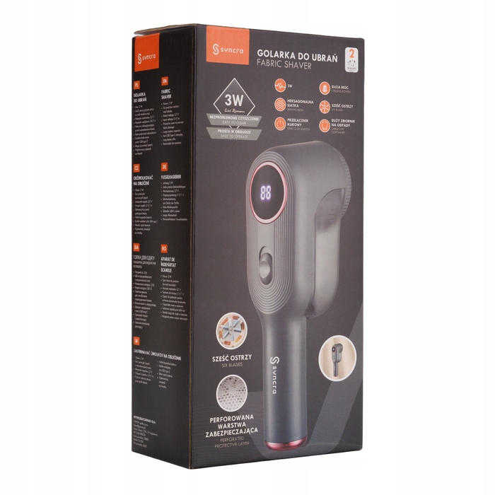 Електрична машинка для видалення ковтунів Syncra FiberPro з LCD-дисплеєм