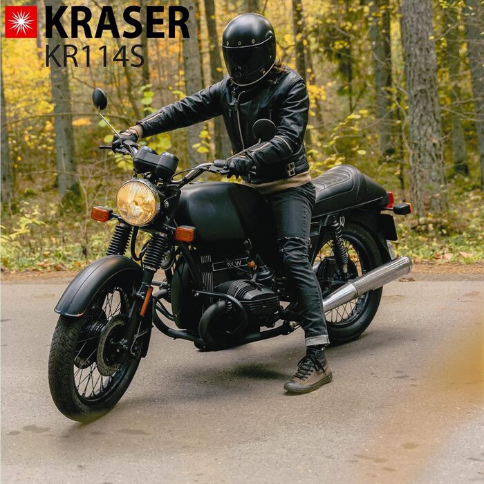 Замок на гальмівний диск KRASER KR114S для мотоцикла з сертифікатом SRA, протиугінний, подвійний замок 14 мм, 3 ключі, нагадувальний кабель, нержавіюча сталь
