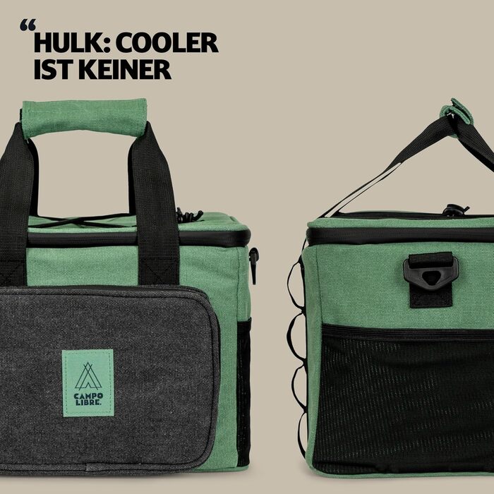 Термосумка Campo Libre Hulk I Преміум, 30л та 20л | Складана термосумка з водовідштовхувальними блискавками | Зелений, 20л (18+2)