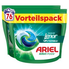 Капсули для прання Ariel All-in-1 PODS Universal+, Touch of Lenor Unstoppables, для глибокого очищення та тривалої свіжості, 76 шт.