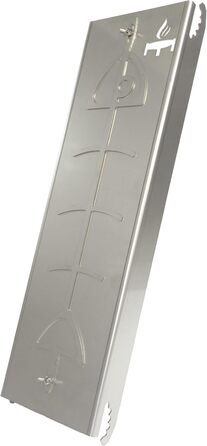 Fire World Stainless Steel Salmon Grilling Board - Fireproof Grill Accessory for Fire Pit & BBQ - 180° Rotating Salmon Plank - Made in Germany (52L x 16B cm)