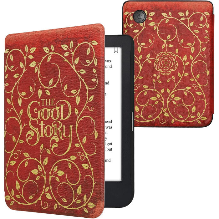 Чохол-книжка kwmobile для Kobo Clara 2E / Tolino Shine 4 - з візерунком єгипетських ієрогліфів (золото, чорний, темно-синій, жовтий)