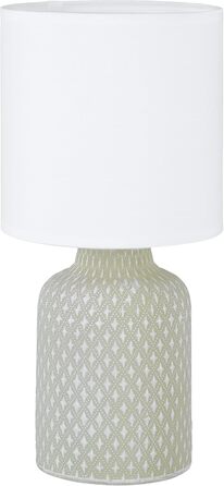 Настільна лампа EGLO Bellariva: кераміка кремового кольору, тканина білого кольору, з вимикачем, цоколь E14, для вітальні та спальні