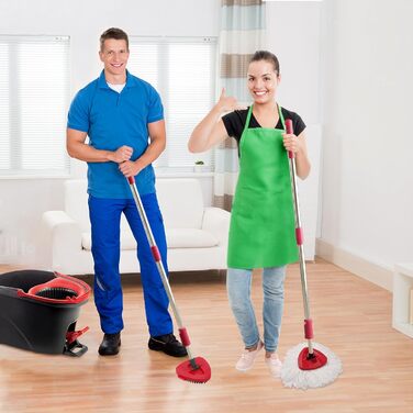 YZJAJZY Replacement Mop Heads for O-Cedar EasyWring 1 Tank Spin Mop System, Microfiber Replacement Mop Head with 2 Microfiber Mop Head Refills, 1 Scrub Brush, and 1 Mop Base Set Combo
