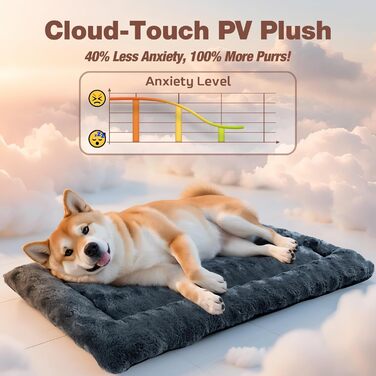 М'яка собача ковдра Mora Pets: зручна та миюча підстилка для собак великих, середніх та маленьких порід, 74 x 46 см, сірий колір