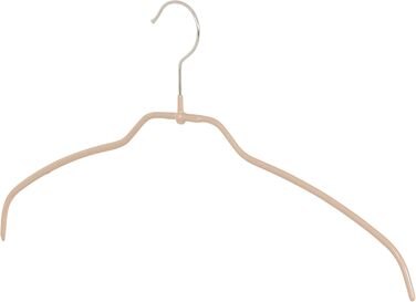 MAWA Clothes Hangers, Set of 20, Space-Saving and Non-Slip, with 360° Swivel Hook, for Blouses, Shirts, and T-Shirts, 36 cm, Latte Macchiato