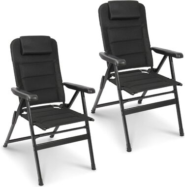 Крісло для кемпінгу Homecall складне, 150 кг, для саду, балкону, риболовлі, чорне, з регульованою спинкою та підлокітниками