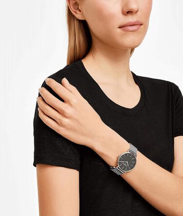 Годинник Liebeskind Berlin для жінок – 38 мм, круглий корпус – кварцовий годинник з сітчатим ремінцем – 5ATM водостійкий – для щоденного використання & стильний, сріблястий / чорний