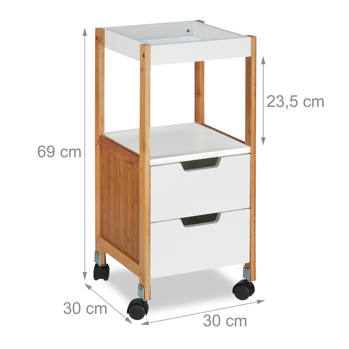 Relaxdays Rolling Cart with Drawers