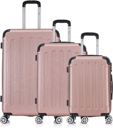 Чемодан Flexot® F-2045, 3-кількісний набір, ручна поклажа, рожеве золото