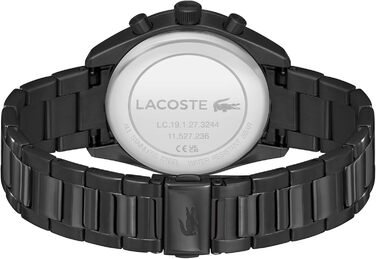 Годинник чоловічий Lacoste Boston Chronograph кварцовий з браслетом шкіряним або металевим (срібний)