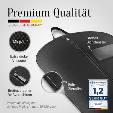 Чохли для одягу 2 шт. 120x60 см мотоотанів – захисні сумки для зберігання одягу. Підходять для костюмів, пальто, курток. Чорний колір.
