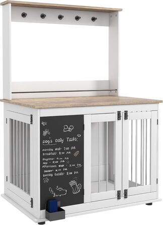 Клітка для собак PawHut - переносна будка з 3 дверцятами, полиця для іграшок, для великих собак, біла