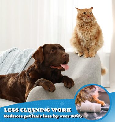 Щітка для собак та котів, 12+23 зубці, нержавіюча сталь, двостороння, для видалення шерсті та розчісування вузлів, блакитна