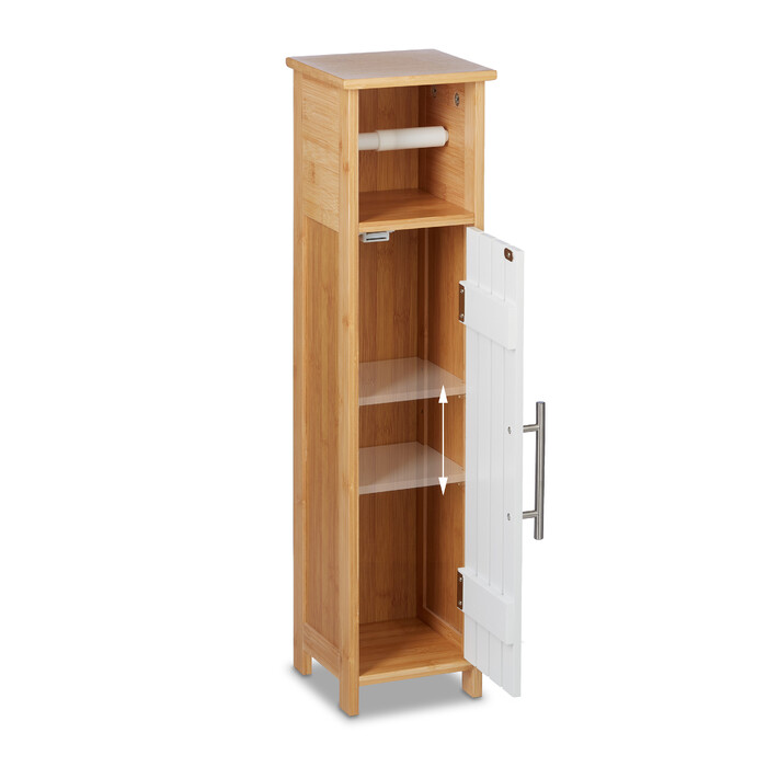 Relaxdays freestanding toilet paper holder, wood-look