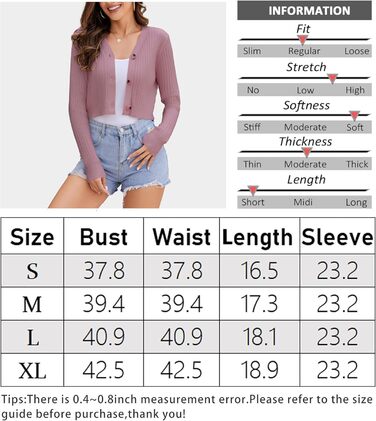 Кардиган жіночий з довгим рукавом, однотонний, на ґудзиках, болеро, в'язаний (Lupine, M)