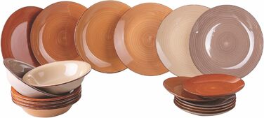 Villa d'Este Home Tivoli Baita: 18-частинний чайний сервіз з шоколадного фарфору, Steingut