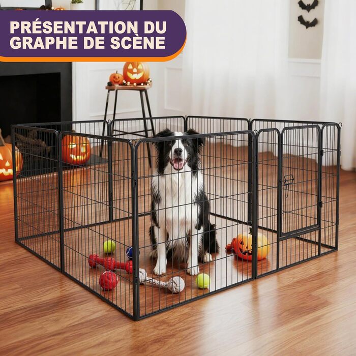 Металевий вольєр для цуценят та собак, 12-секційний загін, висота 60 см, для собак та цуценят