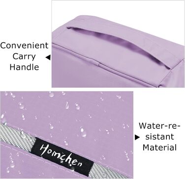 Подорожня туалетна косметичка для чоловіків та жінок з 4 відділеннями, велика місткість, компактна, фіолетова