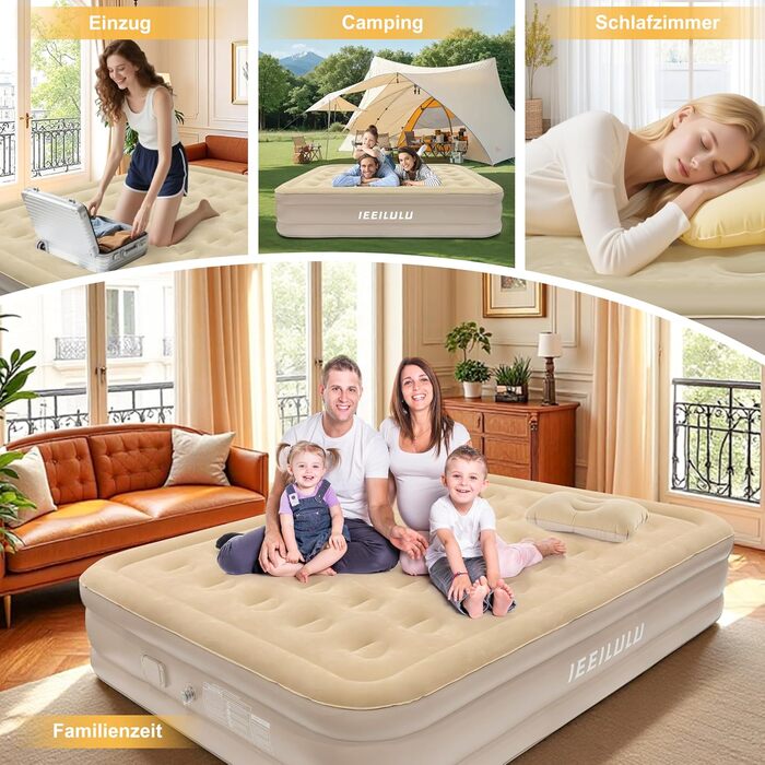 Надувний матрац самонадувний, односпальний з насосом та нічною підсвіткою, гостьовий, для дому та кемпінгу, 190 x 100 x 40 см