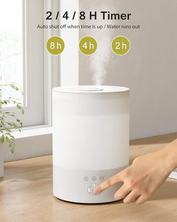 Зволожувач повітря Maxcio Top-Fill 2.5л з ультразвуком, RGB-підсвічуванням та аромадифузором, BPA-Free, 360° форсунки, до 30 годин роботи, 28dB, для спальні, дитячої кімнати та рослин