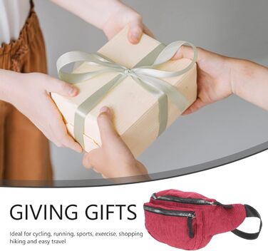 Набір з 2 бананки/поясна сумка Valiclud для жінок та дівчат. Зелений (червоний) колір.