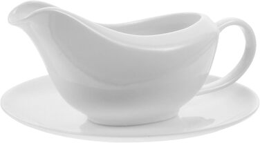 Cabilock Saucepan with Ergonomic Handle, White, Fine Porcelain, Saucepan and Tray for Sauces, Dressings, Salad, Microwave and Dishwasher Safe