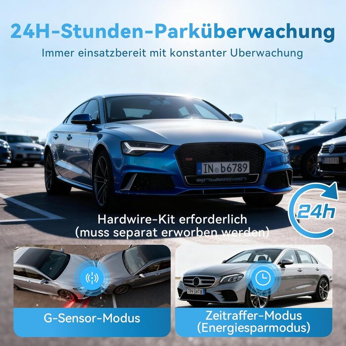 Автомобільний відеореєстратор 4K/1080P 4-канальний (передній, задній, внутрішні) з SD-картою 64ГБ, 3