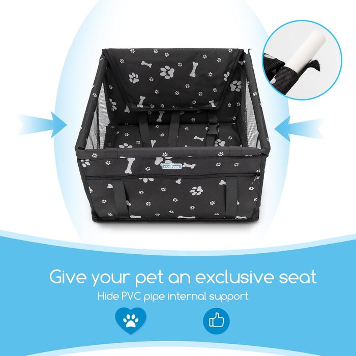 Автомобільний крісло-переноска для собак та котів Nobleza, 40x34x25 см, чорний