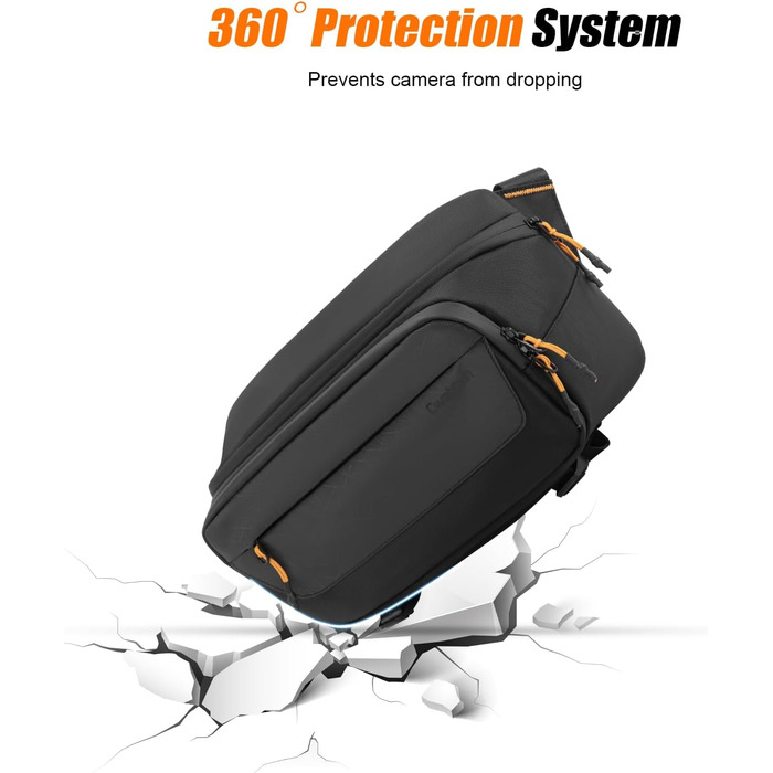 Чорна фотосумка Cwatcun для фотографів з кріпленням для штатива, водонепроникна (M)