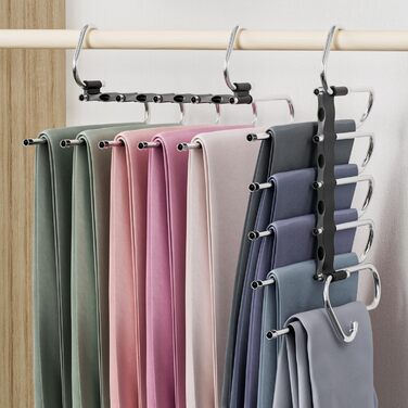 Підвісні вішалки для штанів DAMITA - 2 шт. (білі) - компактні, пластикові, для штанів, суконь, джинсів, шарфів, одягу для жінок та чоловіків