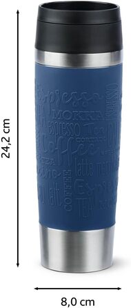 Термокружка Emsa N20220 Travel Mug Classic, 0,5 л, нержавіюча сталь, 6 год гаряча, 12 год холодна, герметична, для подорожей