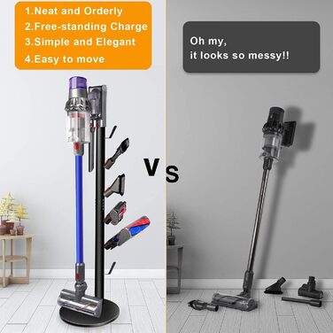 Підставка для пилососа Dyson V15, V11, V10, V8, V7, V6 - док-станція, органайзер, чорний